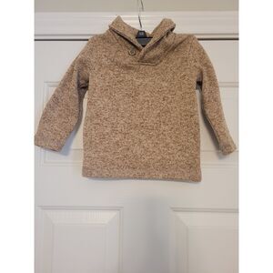 Jumping Beans Boys Sweater Tan Heather Shawl Collar Button Size 18 Months